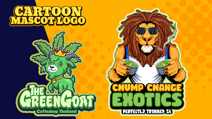 Gig Preview - Do cannabis, weed, hemp package cartoon mascot logo for you