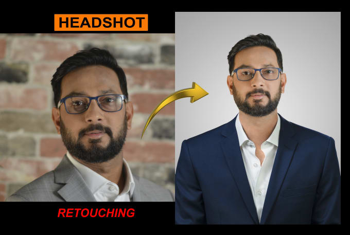 Gig Preview - Retouch your professional headshot, background and photo editing