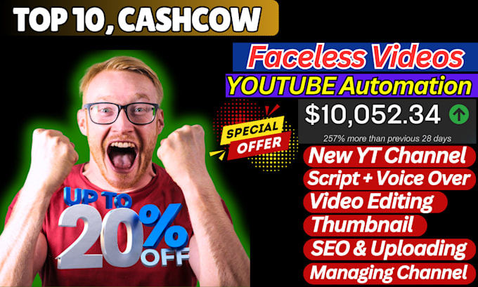 Gig Preview - Make top 10 faceless cashcow videos for youtube automation