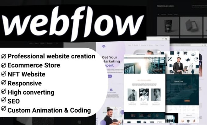 Gig Preview - Design or redesign custom webflow website, figma to webflow, ecommerce website