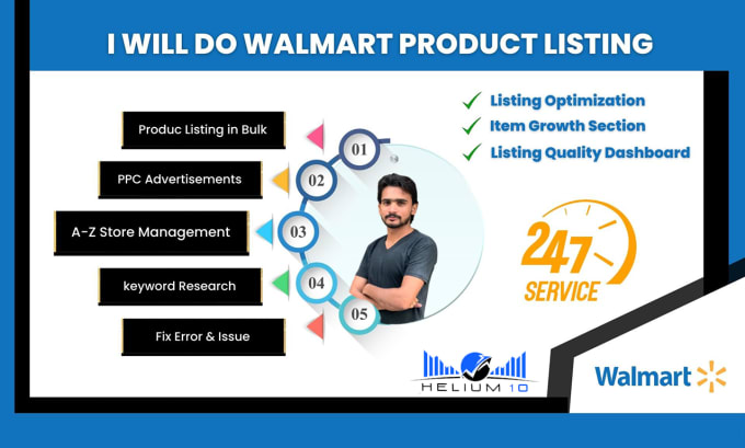 Gig Preview - Do walmart product listing SEO, optimization wfs and walmart advertising