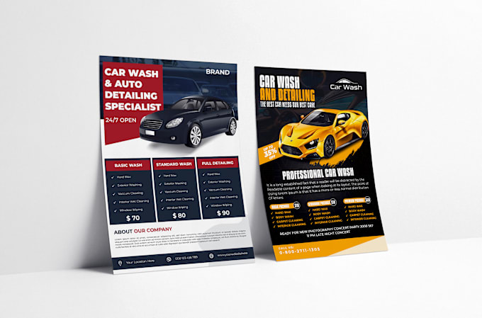 Gig Preview - Do attractive car wash flyer, auto detailing, and price list