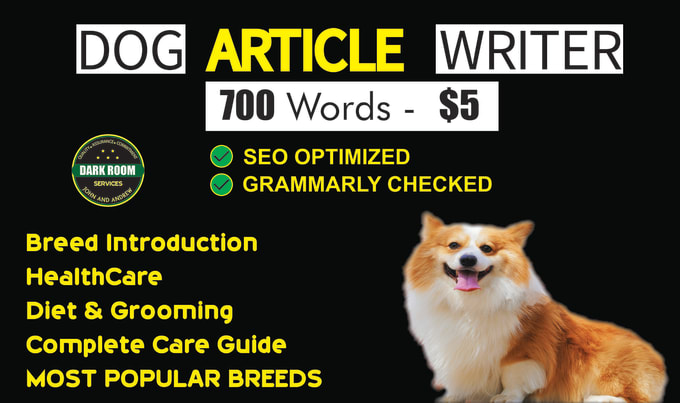 Gig Preview - Be your dog article writer for your dog blog or pet website store