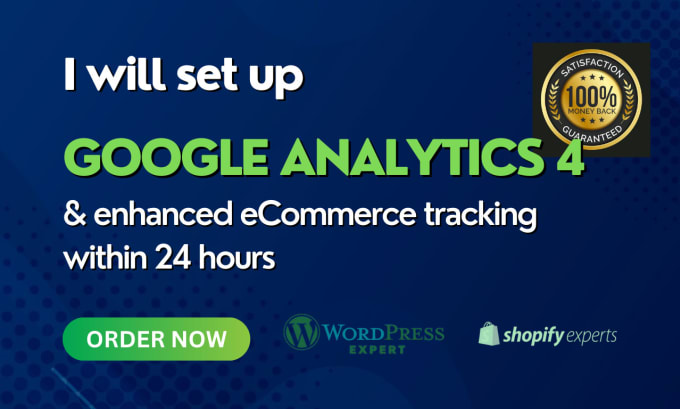 Gig Preview - Set up google analytics 4 and enhanced ecommerce tracking within 24 hours