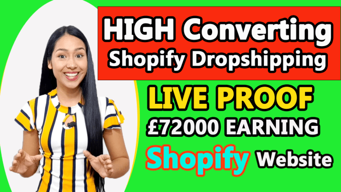 Gig Preview - Create high converting shopify dropshipping store or shopify website