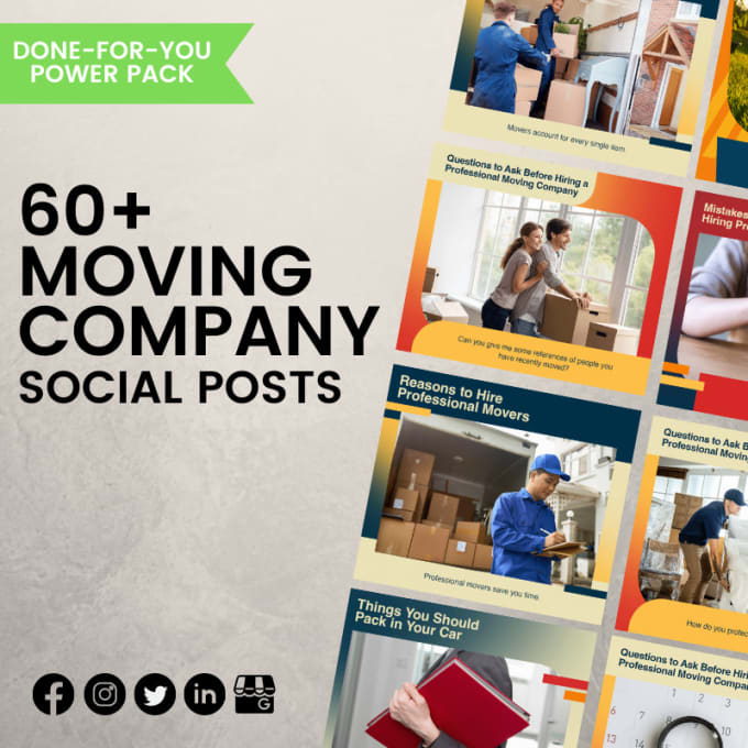 Gig Preview - Do 60 moving services social media posts design