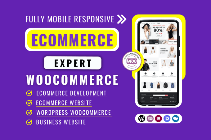 Gig Preview - Design wordpress website ecommerce website, online store by woocommerce