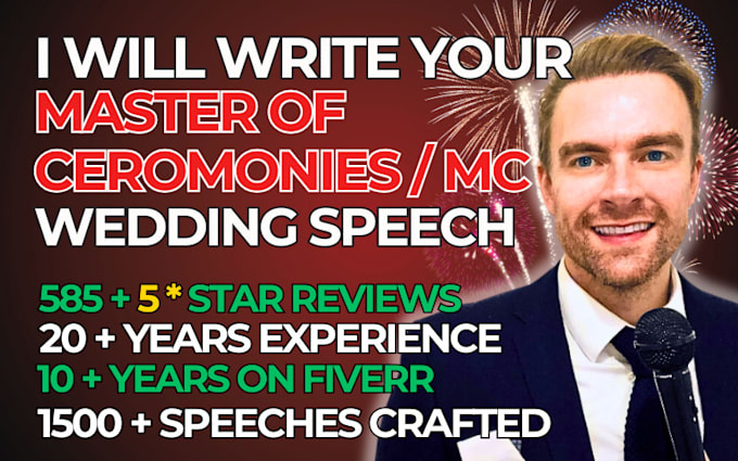 Gig Preview - Write your epic mc master of ceremonies speech and toast