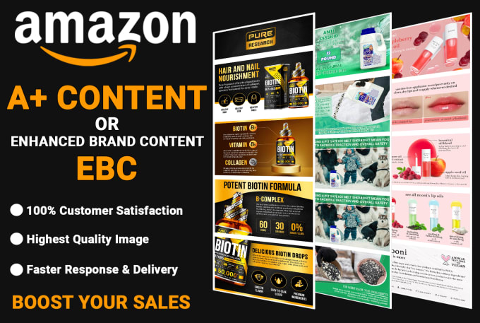 Gig Preview - Design amazon enhanced brand content ebc or a plus content and listing images