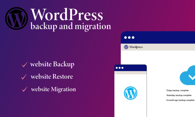 Gig Preview - Provide wordpress backup, restore and migration service