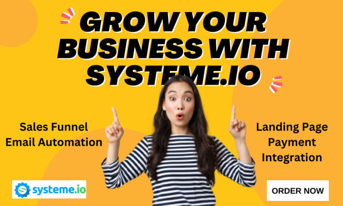 Gig Preview - Build sales funnel, email marketing automation and landing pages on systeme io