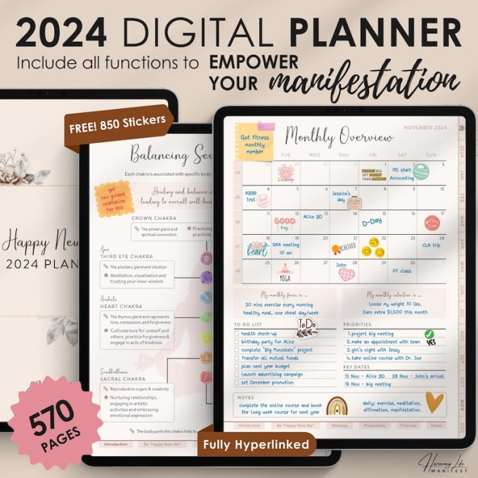 Gig Preview - Create responsive esty digital planner, digital product, hyperlinked journal