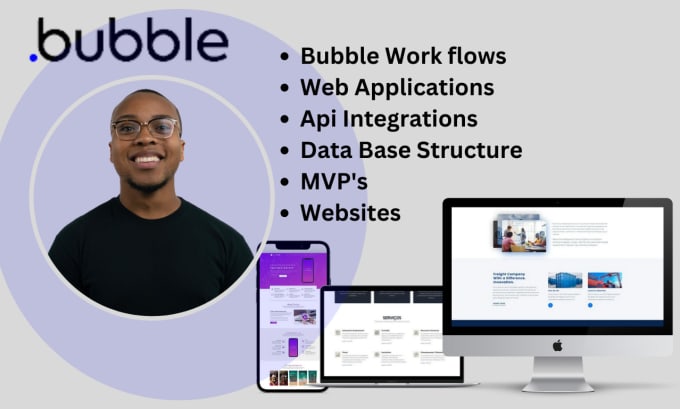 Gig Preview - Build bubble io web app figma to bubble developer bubble io api integeration