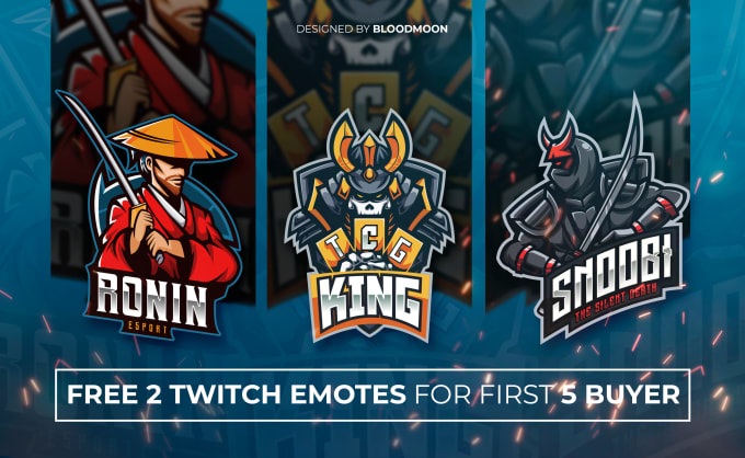 Gig Preview - Design gaming, twitch, mascot logo, with emotes twitch pack