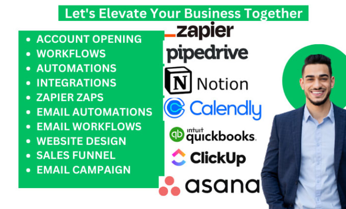 Gig Preview - Zapier pipedrive notion calendly gohighlevel hubspot airtable zoho woocommerce