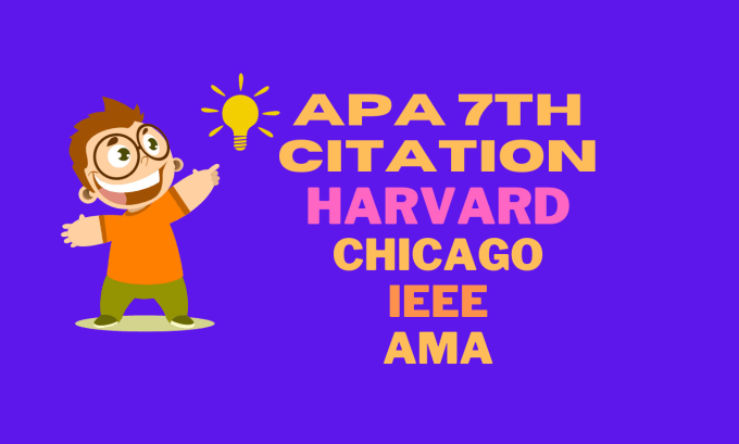 Gig Preview - Fix apa citation, apa references, harvard, ieee, and ama reference, apa 7 style