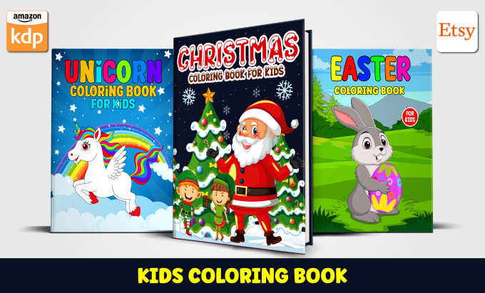 Gig Preview - Design kids coloring book children activity book cover coloring pages for kdp