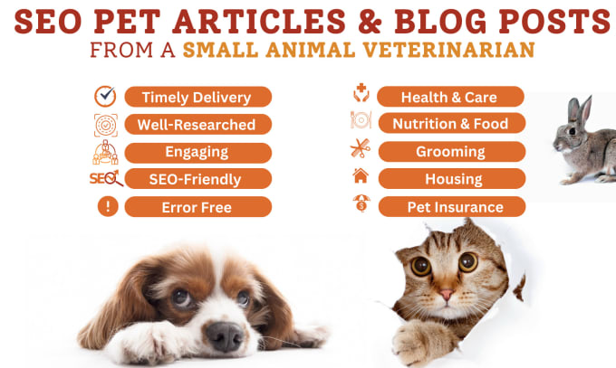 Gig Preview - Write pet articles and blogs posts as a small animal veterinarian