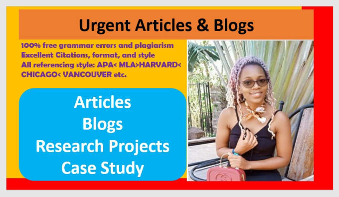 Gig Preview - Write urgent research articles and blogs