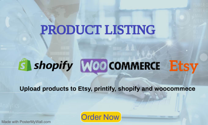 Gig Preview - Do product listing upload products on etsy, shopify, printify, woocommerce store