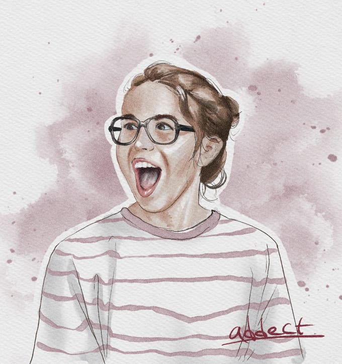 Gig Preview - Paint an portraits watercolor illustration by request