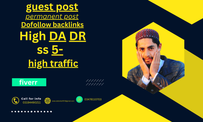 Gig Preview - Do high da DR traffic sites guest post