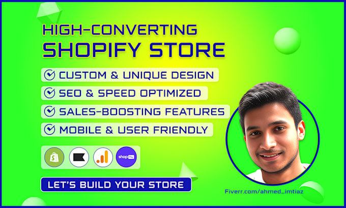 Gig Preview - Build high converting shopify store with SEO and speed optimization