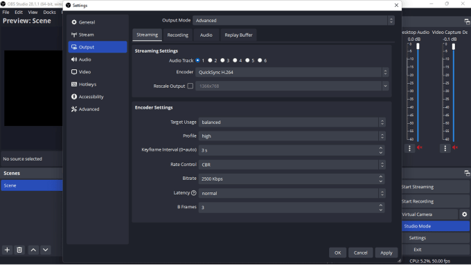 Gig Preview - Set up configure of obs studio for live stream or recording and add obs scense