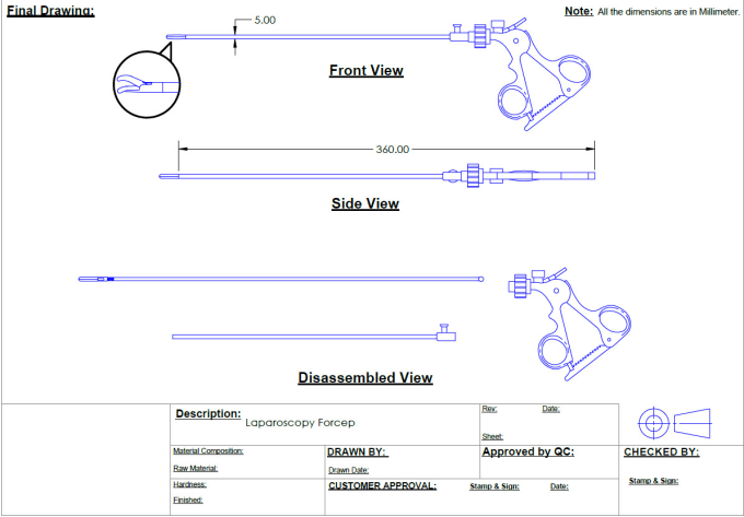 Gig Preview - Create customized surgical instrument technical drawings for mdr