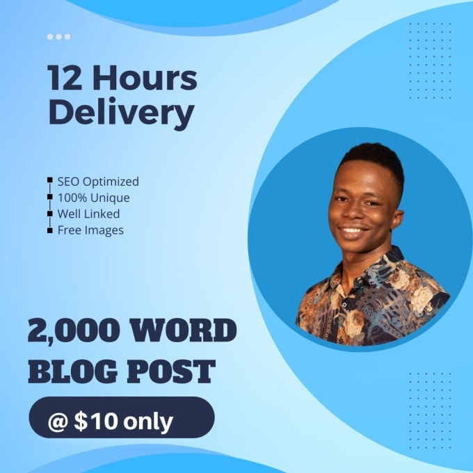 Gig Preview - Write a 2,000 word blog post on any niche