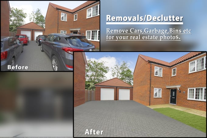 Gig Preview - Remove garbage,cars,skip,bin setc for your real estate photo