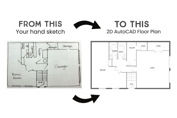 Bestseller - draw your sketch into a 2d autocad