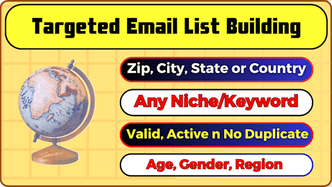 Gig Preview - Build premium niche targeted email list building n verified email