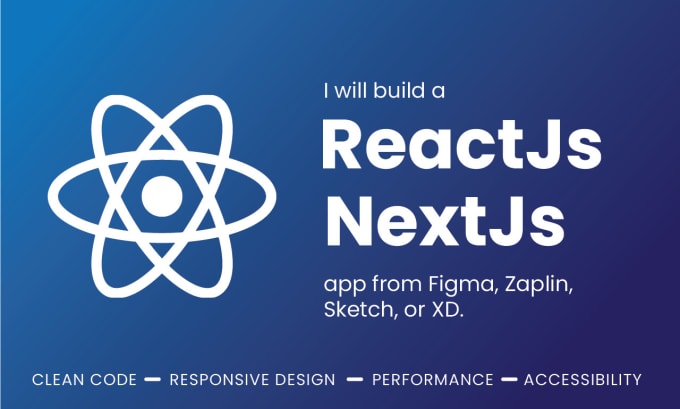 Gig Preview - Build react or nextjs app from figma, xd, or PSD