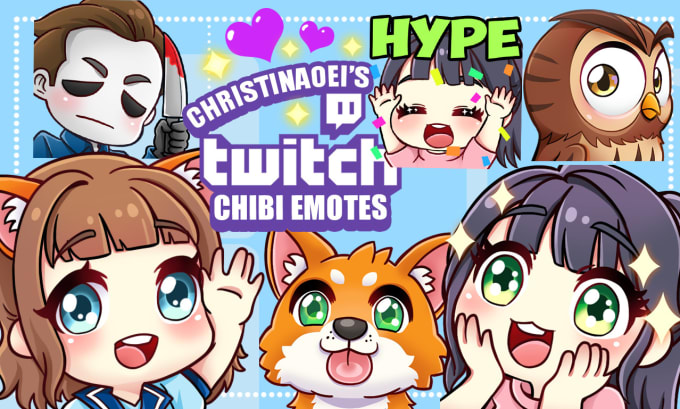 Gig Preview - Draw cute chibi emotes in my style for twitch and kick stream vtuber