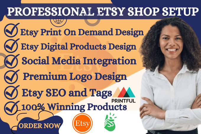 Bestseller - setup profitable etsy shop digital products etsy print on demand listing SEO