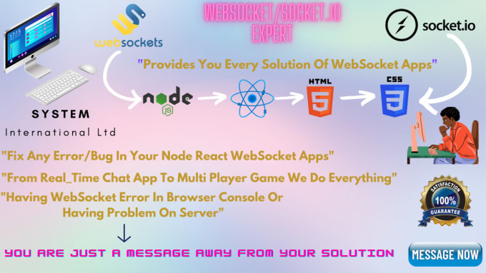 Gig Preview - Do web apps solutions with websocket socket io react js node js