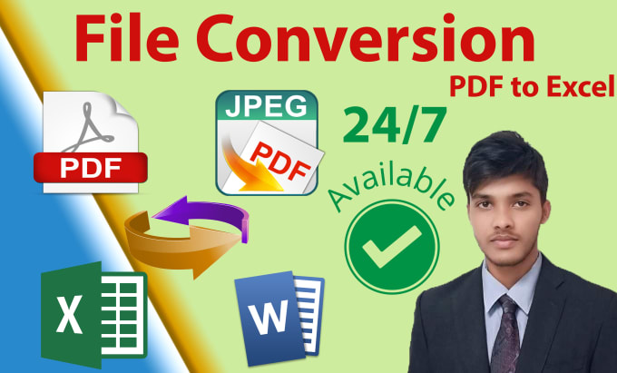 Gig Preview - Convert pdf image word scan file to excel word or any sheet as your requirement