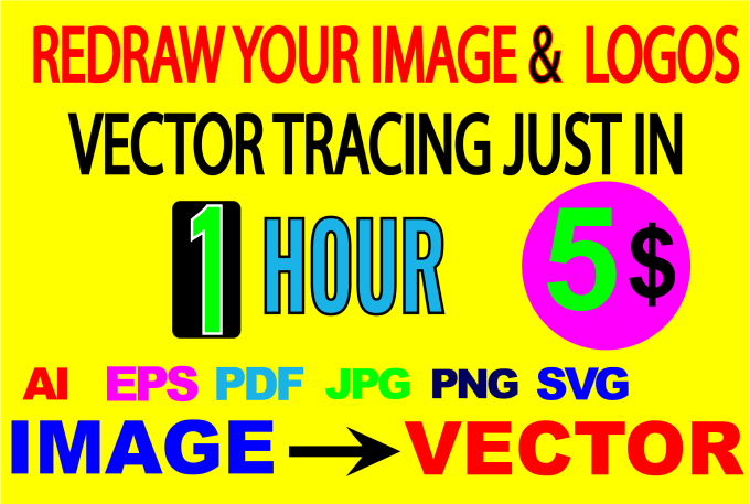 Gig Preview - Redraw, vectorize image, convert image to vector in 1 hour