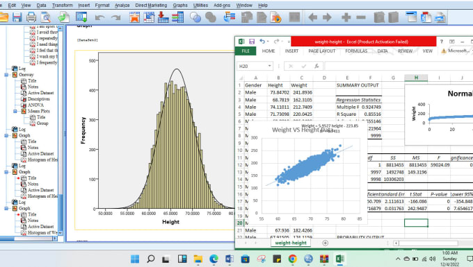 Gig Preview - Help with spss, sigma plot, minitab, SAS jmp, eviews, excel and statcrunch