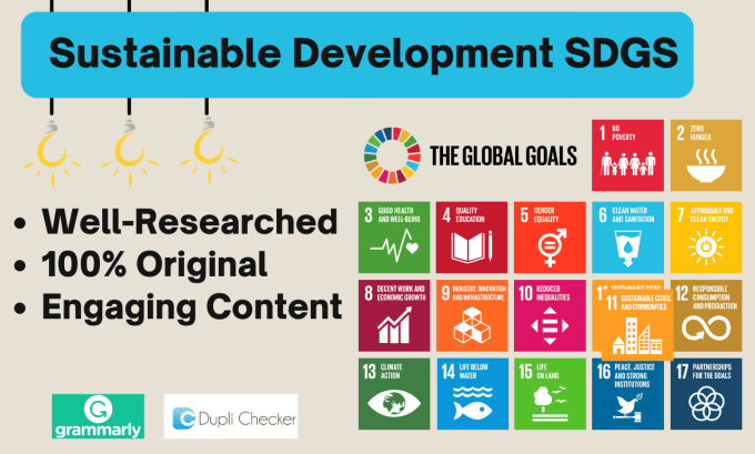 Gig Preview - Write research articles about the sustainability sdgs and environmental science