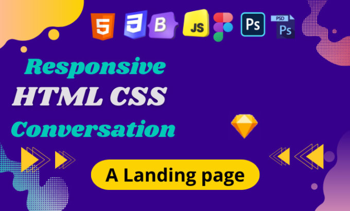 Gig Preview - Create psd to html, responsive landing page, sales page with html css bootstrap