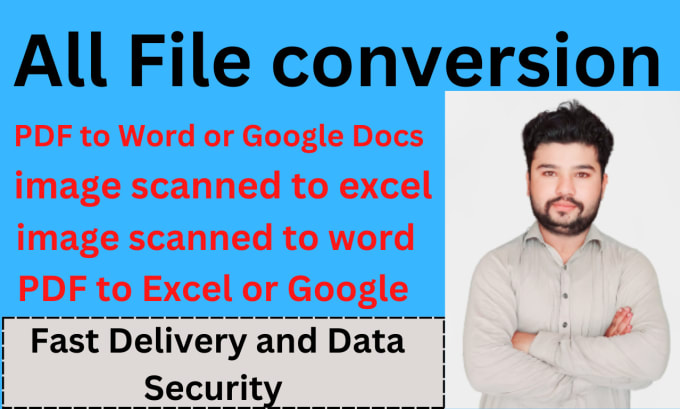 Gig Preview - Convert pdf to word, image to word and file conversion