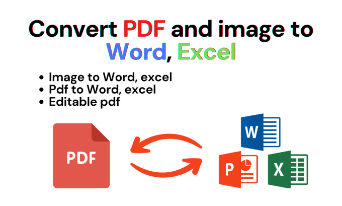 Gig Preview - Convert PDF, ocr, and image to word, excel, and powerpoint within 1 hour