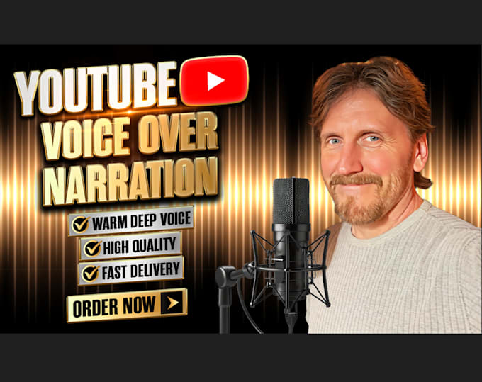 Gig Preview - Be your professional youtube voice over male american actor voiceover