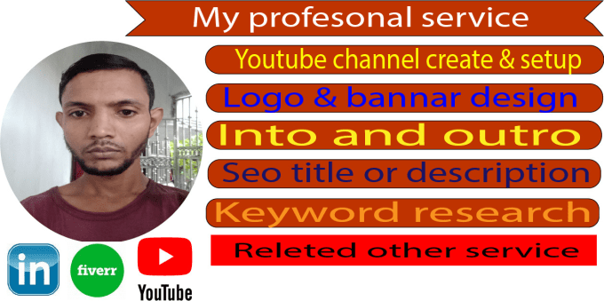 Gig Preview - Create and setup professional youtube channel and banners