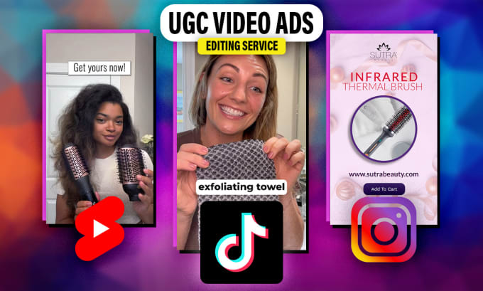 Gig Preview - Edit video ads for tiktok, facebook reels, youtube shorts