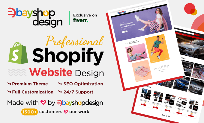 Gig Preview - Our agency will create shopify store design, shopify website design, shopify dropshipping store