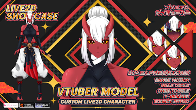 Bestseller - create custom live2d vtuber commission rigg or pngtuber