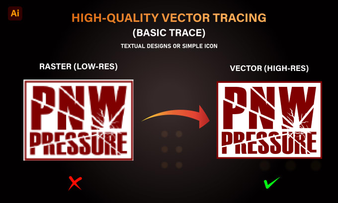 Gig Preview - Quickly trace logo or low resolution image into vector